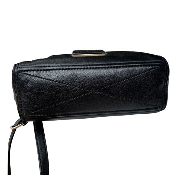 Marc by Marc Jacobs Black Leather Crossbody Bag Purse Gold Zip - Picture 6 of 16